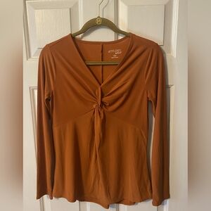 Attitudes by Renee Burnt Orange Long Sleeve Top